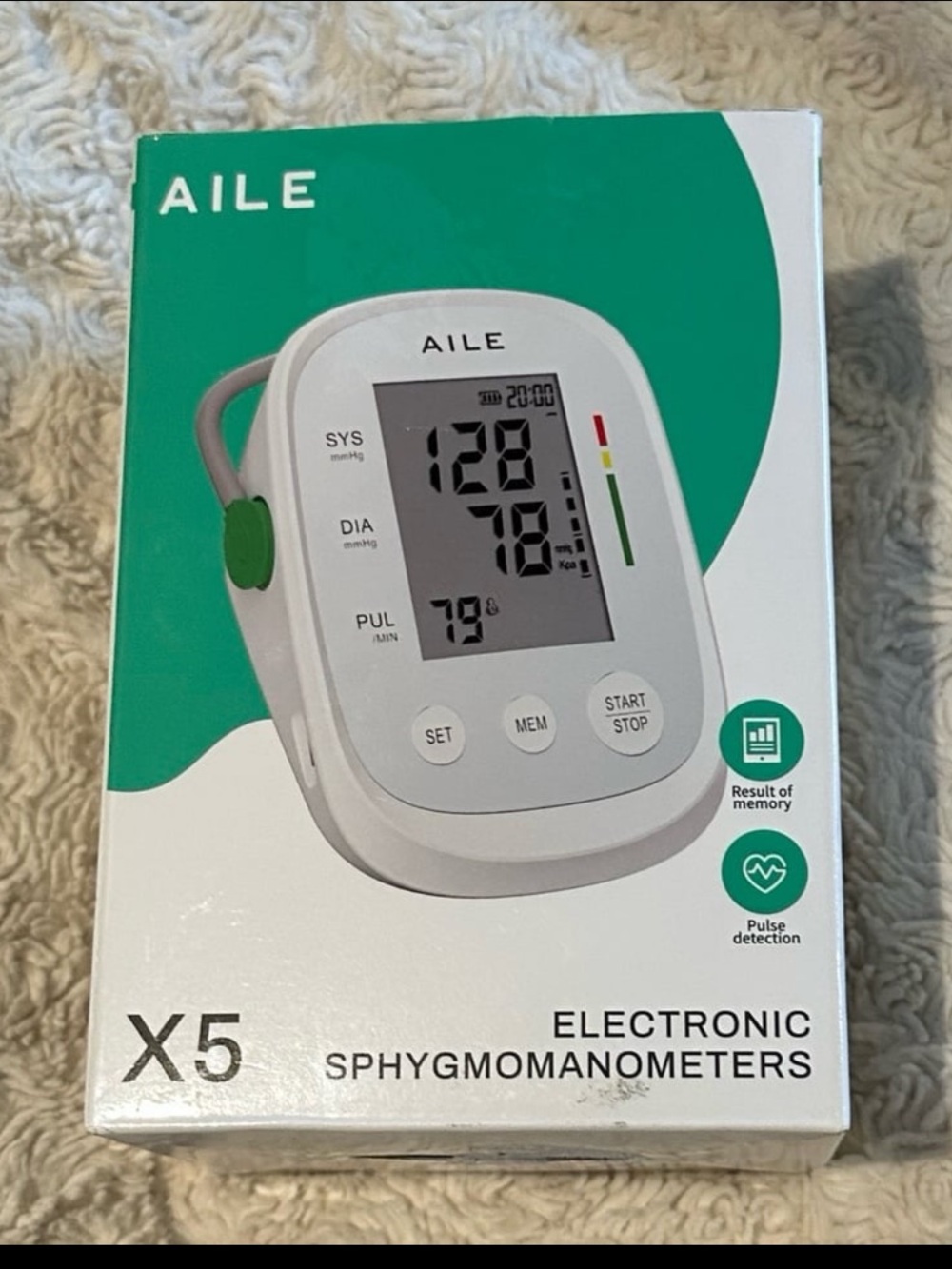 AILE Electronic Sphygmomanometers Blood Pressure Monitor and Cuff NEW! Charger